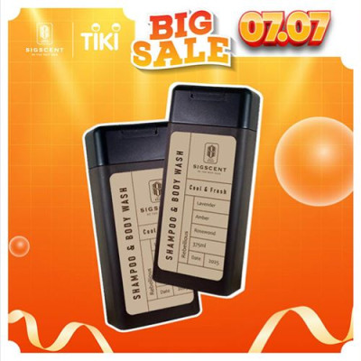 Sữa tắm dầu gội cho nam hương nước hoa 375ml Rebellious thương hiệu SIGSCENT - COMBO 2