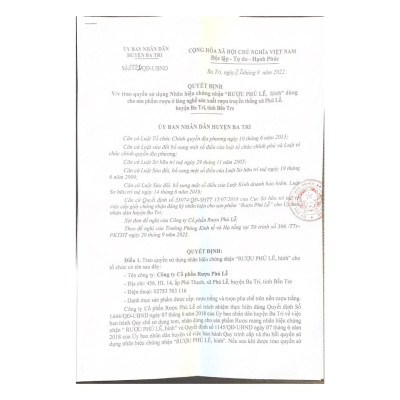 Rượu Chuối Hột Phú Lễ 26% vol - 650ml