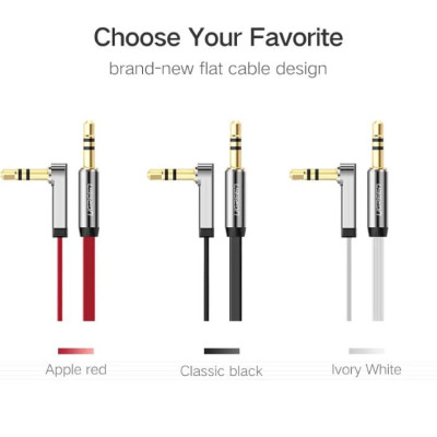 Ugreen UG10597AV119TK 1M màu Đen Cáp âm thanh 2 đầu 3.5mm dương đầu vuông góc mạ vàng - HÀNG CHÍNH HÃNG