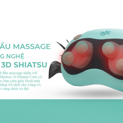 |GIÁ SỐC| Gối Massage nhiệt hồng ngoại  G-Minnie Care| Công nghệ massage Shiatsu 3D | 1 Năm Bảo Hành