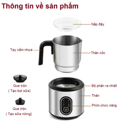 Máy tạo bọt sữa chuyên nghiệp dùng cho quán 4 trong 1 thương hiệu Chulux QF-MF221118 - HÀNG NHẬP KHẨU