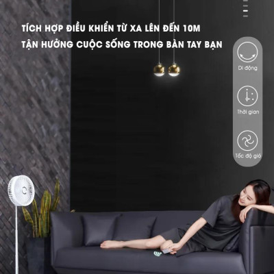 Quạt Tích Điện Để Bàn Xiaomi 3life 008 Sử Dụng 6-24 Giờ Liên Tục Tùy Cấp Độ Gió - Hàng Nhập Khẩu
