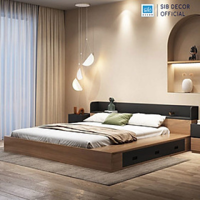 Giường Ngủ Tatami Kiểu Nhật Độc Đáo, Kèm 3 Ngăn Kéo Và Bệ Ngồi Rộng Rãi SIB Decor GN17