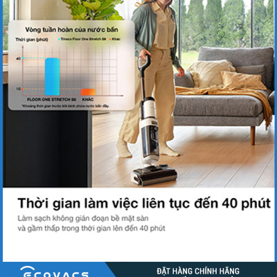 Máy Lau Sàn Khô Uớt Tineco Floor One S6 Stretch Pro Lực Hút 20.000 Pa - Hàng Chính Hãng