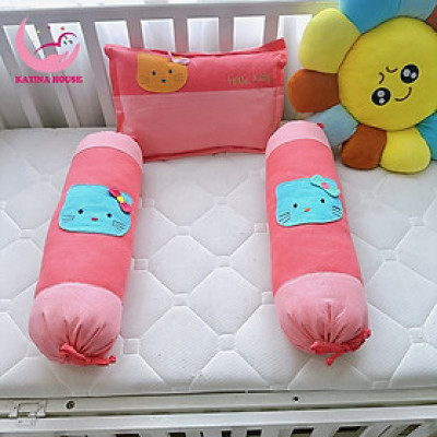 Bộ gối nằm gối ôm cho bé Katina House (3tháng-2t), vải cotton cara mềm mại thoáng mát