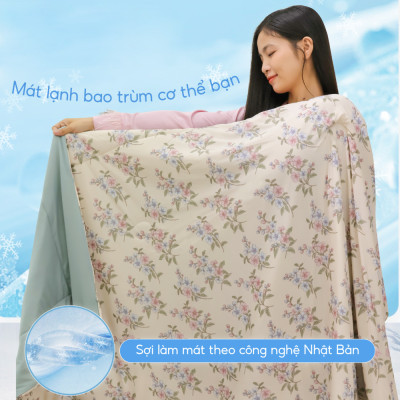 [CHĂN HÈ MÁT LẠNH] Mền lạnh I Cool Advance NIN House NM8033 2mx2m2 | Chần Ice Silk lạnh như tencel, Chăn điều hoà nhiều độ