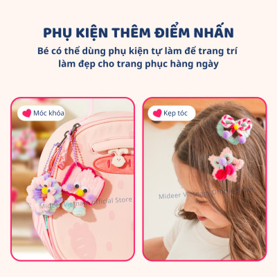 Kẽm nhung làm hoa, kẹp tóc handmade Mideer Chenille Stem Craft Collection