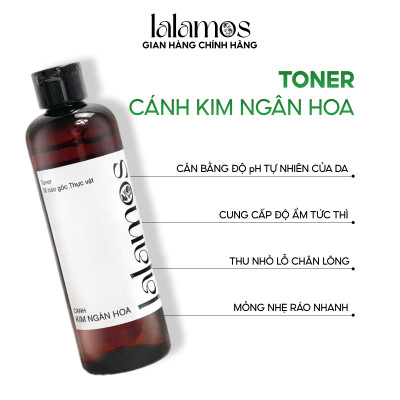 Toner Cánh Kim Ngân Hoa Lalamos Dưỡng Ẩm Và Se Khít Lỗ Chân Lông 250ml