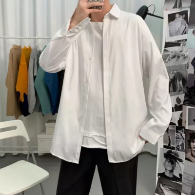 Áo Sơ Mi Form Rộng GIẤU NÚT Tay Dài Hàn Quốc Áo Unisex Nam Nữ Vải Lụa Mềm Mịn Thoáng Mát Ít Nhăn - SMD02