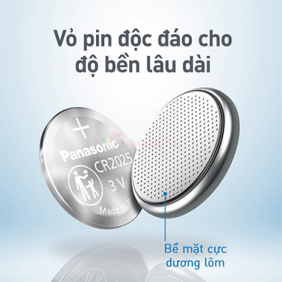 Vỉ Pin nút Panasonic 3V CR-2025/5BN (1 viên/5 viên) - Hàng chính hãng