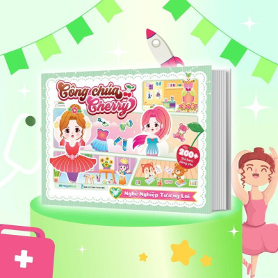 Sách - Công Chúa Cherry - Sách Bóc Dán Sticker Cho Bé Gái - Combo 5 Cuốn - Megabook