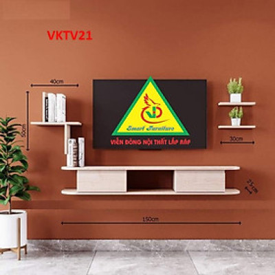 Bộ Kệ Ti Vi Treo Tường Trang Trí VKTV21 - Nội Thất Lắp Ráp