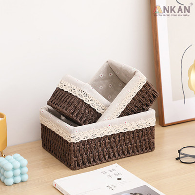 Giỏ Mây Đựng Đồ, Giỏ Đựng Đồ Ăn Vặt ANKAN, Phù Hợp Các Phòng Spa, Khách Sạn Và Trang Trí Trong Nhà