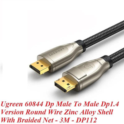 Ugreen UG60844DP112TK 3m cáp dp ra displayport 1.4 version hợp kim bọc lưới chống nhiễu màu đen - HÀNG CHÍNH HÃNG