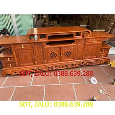 Kệ tivi hàm ếch gỗ gõ đỏ