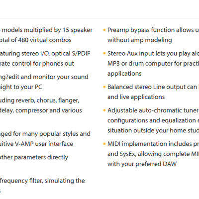 Effect cho đàn ghi ta (Guitar Amp Modeler and Multi-Effects Processor) VAMP-3 Behringer - Hàng Chính Hãng