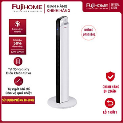 Máy sưởi gốm không khô da nhập khẩu FUJIHOME FH2000 điều khiển từ xa, quạt sưởi ấm mini hẹn giờ, tự động ngắt ,không phát sáng, không đốt oxi- Hàng nhập khẩu