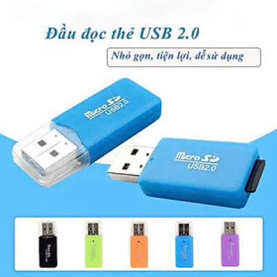 Đầu đọc thẻ nhớ điện thoại Micro SD, mini SD,MMC, Plus, SDHC, RS-MMC - Hàng Nhập Khẩu - Giao Màu Ngẫu Nhiên