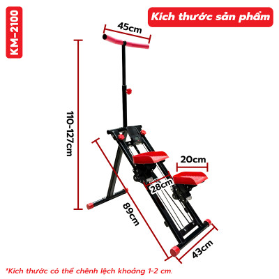 BG Máy Leo Núi KM-2100 Máy Leo Bậc Thang Gấp Gọn Thể Dục Tại Nhà An Toàn, Tiện Lợi, Hiệu Quả (hàng nhập khẩu) - 2100-RED