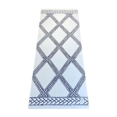 Thảm tập yoga chính hãng Yvonne, White Navy, dày 4mm, bề mặt nhám, siêu bám, chống trơn trượt, thấm hút mồ hôi, càng nhiều mồ hôi càng bám, dễ vệ sinh, bền đẹp, sang trọng