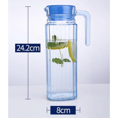 Bình thủy tinh đựng nước Luminarc Quadro Ice Blue L0531, dung tích 1.1L, dùng máy rửa bát | Hàng chính hãng