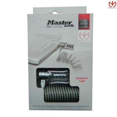 Khóa laptop Master Lock 2120 D dây cáp thép tự xoắn dài 1.8m x 5mm - Hàng chính hãng