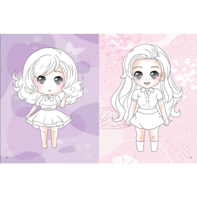 Sách - Dán Hình & Tô Màu IQ EQ CQ - Chibi Girl Tô Màu Bé Gái - Tinh Nghịch - Kèm Sticker - Combo 5 Cuốn - Việt Thư