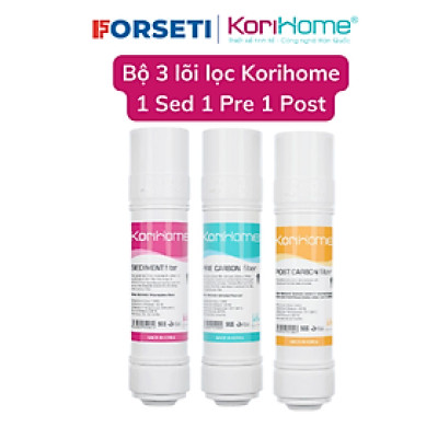 Combo 3 lõi lọc Korihome - lõi Sediment, lõi Pre-Carbon, lõi Post Carbon- hàng chính hãng