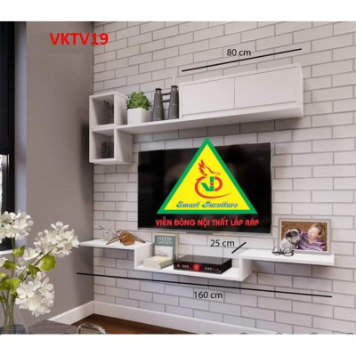 Bộ Kệ Ti Vi Treo Tường Trang Trí VKTV17 - Nội Thất Lắp Ráp