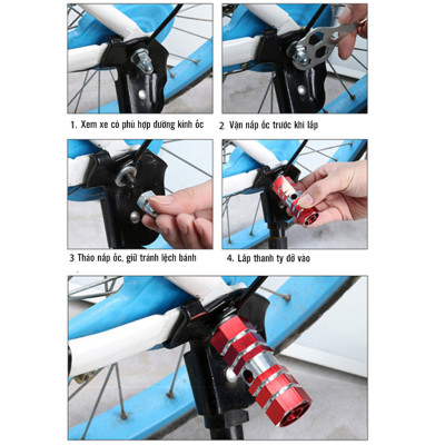 Bộ 2 Ty Gác Chân Sau Xe Đạp Chất Liệu Nhôm (đường kính lỗ 1cm) cho xe đạp MTB, xe địa hình chống trượt, chắc chắn Mai Lee