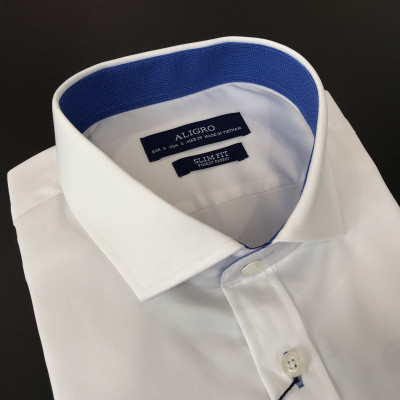 ÁO SƠ MI DÀI TAY TRẮNG PHỐI CỔ-TAY ALGS196