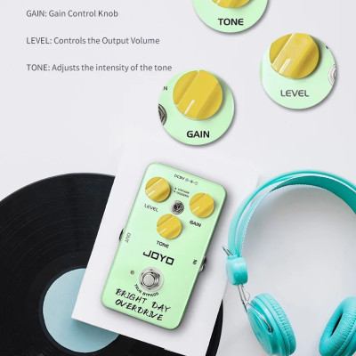 Phơ đàn, bàn đạp hiệu ứng guitar điện, pedal effect Bright day overdrive Joyo JF25- Hàng Chính Hãng 