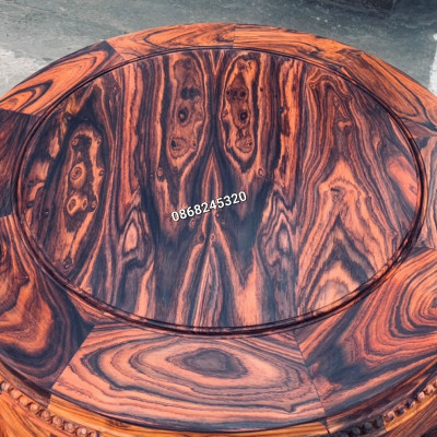 Bộ bàn ghế trống trang trí phòng khách ,bằng gỗ trắc đỏ đen đẹp long lanh 