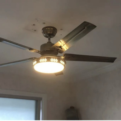 Quạt trần đèn trang trí thông minh 5 cánh sắt - Tích hợp đa chức năng - Có điều khiển từ xa - có đèn - Hàng chính hãng Klasse