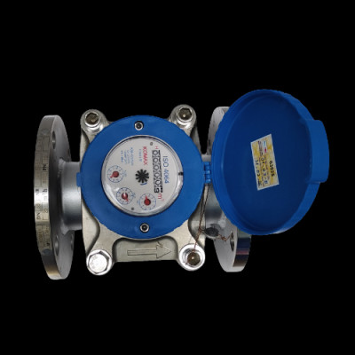 Đồng hồ nước Komax thân inox DN65 nối bích kèm TEM GIẤY HIỆU CHUẨN đầy đủ, dùng cho các nhà máy, khu công nghiệp, cao ốc sử dụng cho nước sạch, hóa chất, thực phẩm - HÀNG CHÍNH HÃNG