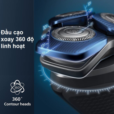 Máy cạo râu khô và ướt Series 7000 cao cấp Thương hiệu Philips Hà Lan Norelco S7788 - Hàng Nhập Khẩu