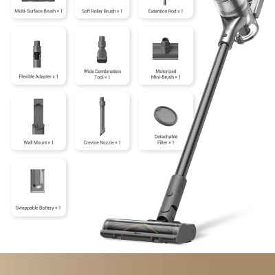 Máy Hút Bụi Không Dây Dreame R20 Lực Hút 27.000 Pa Thời Gian Làm Việc 60 Phút Công Suất 570 W - Hàng Chính Hãng