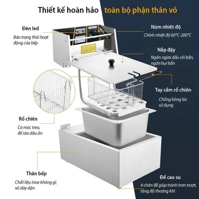 Bếp Chiên Nhúng Điện Ngập Dầu GDV Y06L (6 lít) - Hàng Chính Hãng