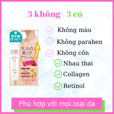 [MỸ PHẨM NHẬT BẢN] Kem Dưỡng Da Cổ Nhật Bản MICCOSMO Hurry Harry 40g, Chiết Xuất Nhau Thai, Dưỡng Trắng, Chống Nhăn, Ngăn Ngừa Lão Hóa, Căng Bóng, Trẻ Hóa Da (HH01)