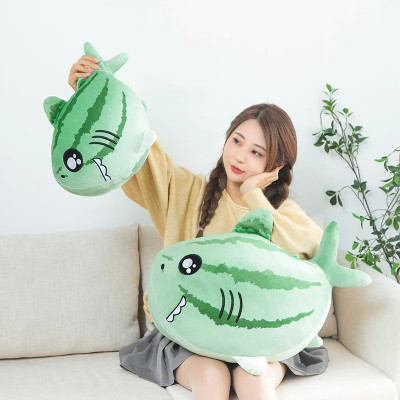 Thú nhồi bông cá mập dưa hấu cute - Size từ 40cm đến 85cm - Quà tặng gấu bông mềm mịn cute.