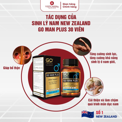 Bộ Sản Phẩm 2 Hộp Viên Uống Tăng Sinh Lý Nam New Zealand Go Man Plus 30 Viên | Giúp Tăng Cường Sinh Lực, Sinh Lý Ở Nam Giới - Nhập Khẩu Chính Hãng