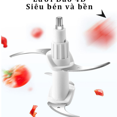 Máy xay thịt đa năng KONKA KJ-FP201 Cối thủy tinh 2 Lít với 4 lưỡi inox 304 Công Suất 250W  - HÀNG CHÍNH HÃNG