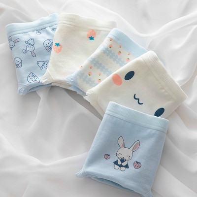 Combo 5 quần lót nữ cotton dễ thương Freesize - Kiểu Thỏ xanh (giao màu ngẫu nhiên)