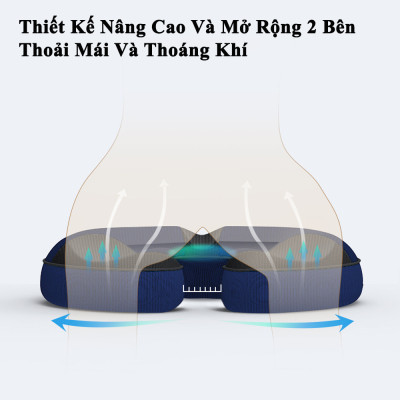 Đệm Ngồi Lót Ghế Chống Trĩ KUNBE, Chất Liệu Cao Su Non Kê Mông Cho Người Đau Xương Cụt Giúp Ổn Định Cột Sống Chống Ê Mỏi