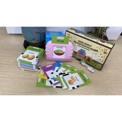 Máy đọc thẻ flashcard song ngữ Anh-Việt, 224 từ vựng, không có sóng điện từ, pin 380mah.