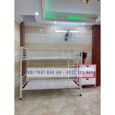 Giường Sắt 2 Tầng cao cấp MÀU TRẮNG 1mx2m