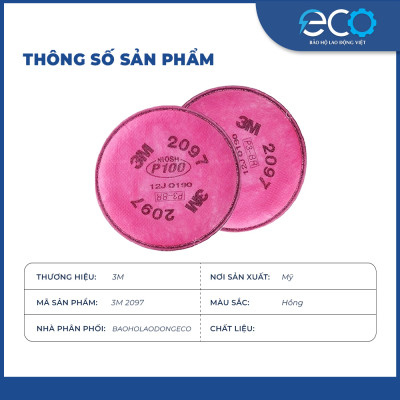 Phin lọc 3M 2097 chống độc, chuyên phòng dịch, chống giọt bắn, lọc bụi mịn pm2.5, khói hàn, 3M chính hãng 