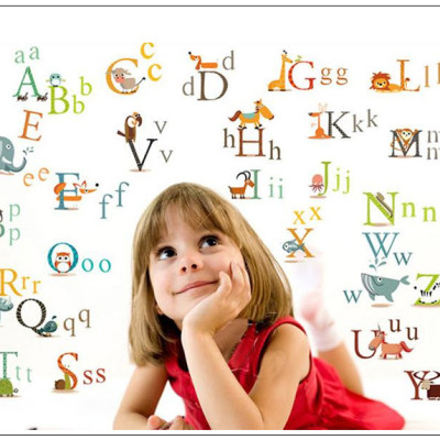 Decal dán tường Bé làm quen chữ cái AmyShop DB017