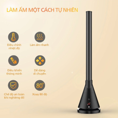 Quạt Làm Mát Và Sưởi Ấm ULTTY SKJ-CR018H, Chất Liệu Sưởi Gốm Ceramic Không Đốt Cháy Oxy, Không Khô Da, Tự Động Tắt Khi Quá Nhiệt - Màu Đen - Hàng Chính Hãng