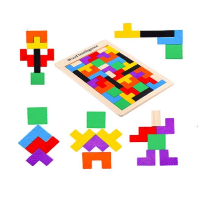 bộ xếp gạch gỗ chữ nhật - bộ xếp hình đa năng